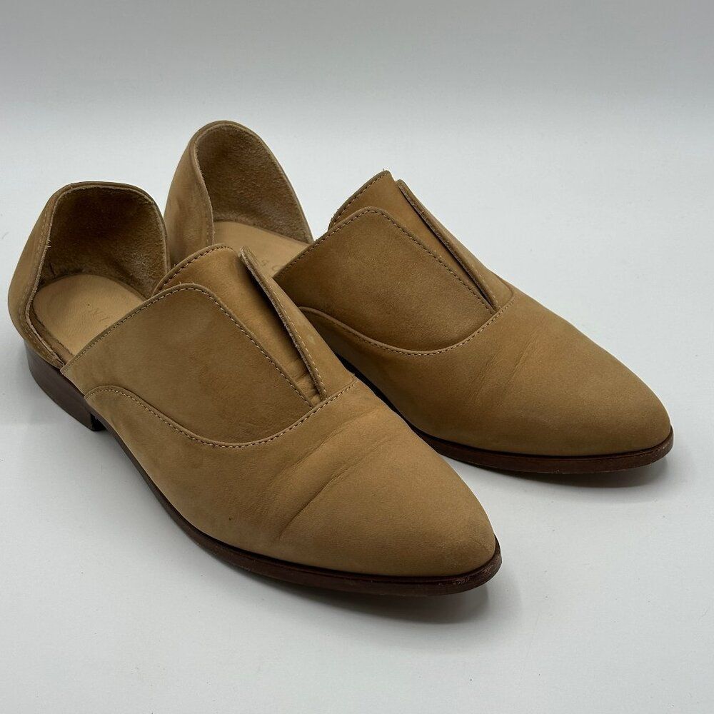 Nisolo Women's Suede Leather Emma d'Orsay Almond Oxford Flats Booties Size 7.5